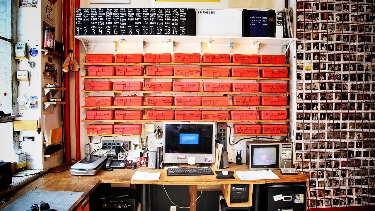 Casey Neistat's red storage boxes