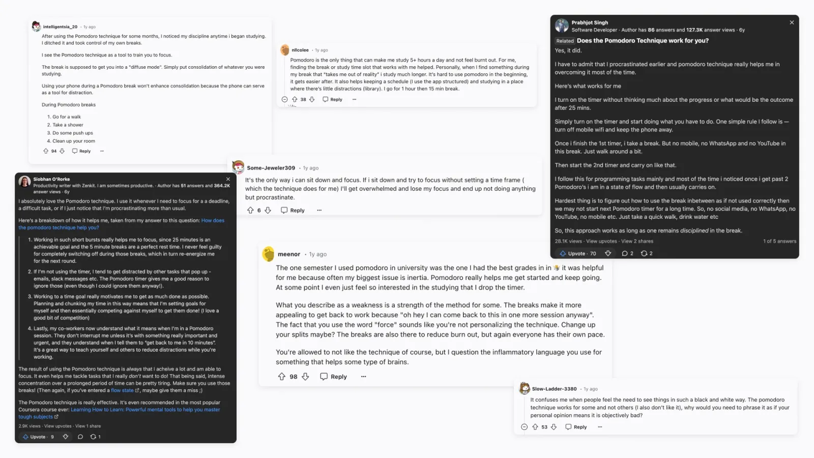 Comments about the Pomodoro technique